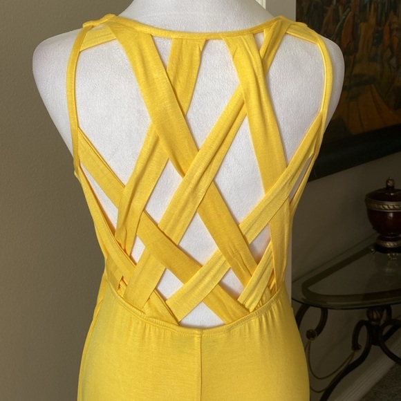 VENUS Yellow Sheath Casual Sleeveless Stretch Scoop Neck Mini Dress size S - Picture 5 of 9